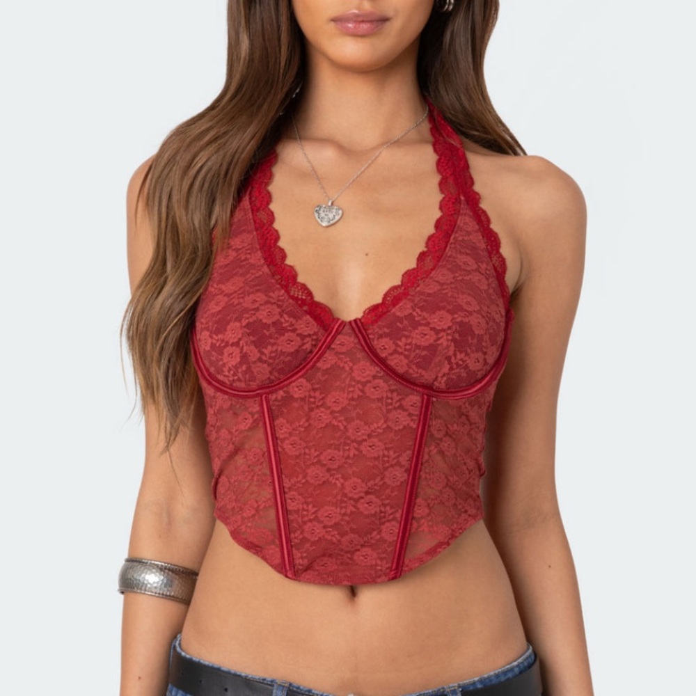 red edikted corset top